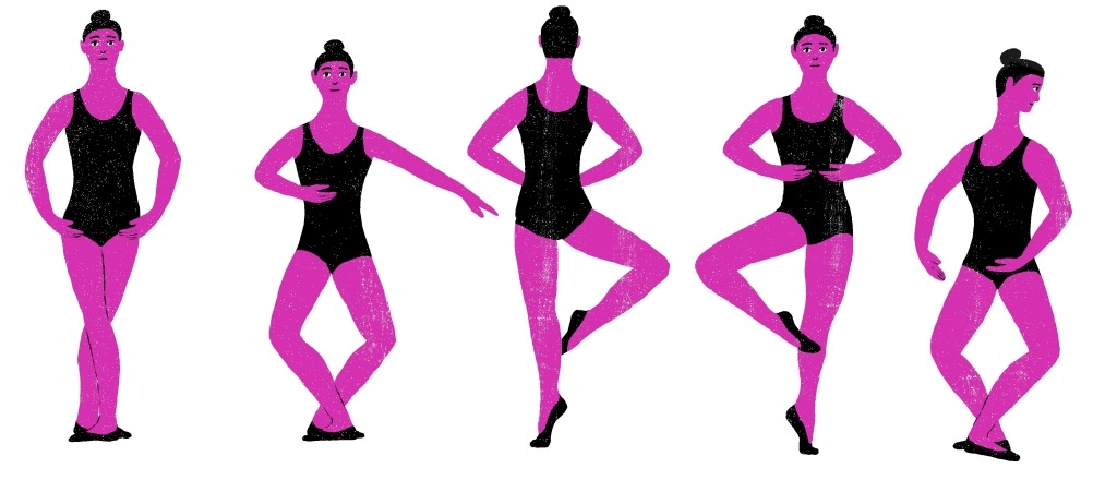 ilustração de raparigas a dançar ballet