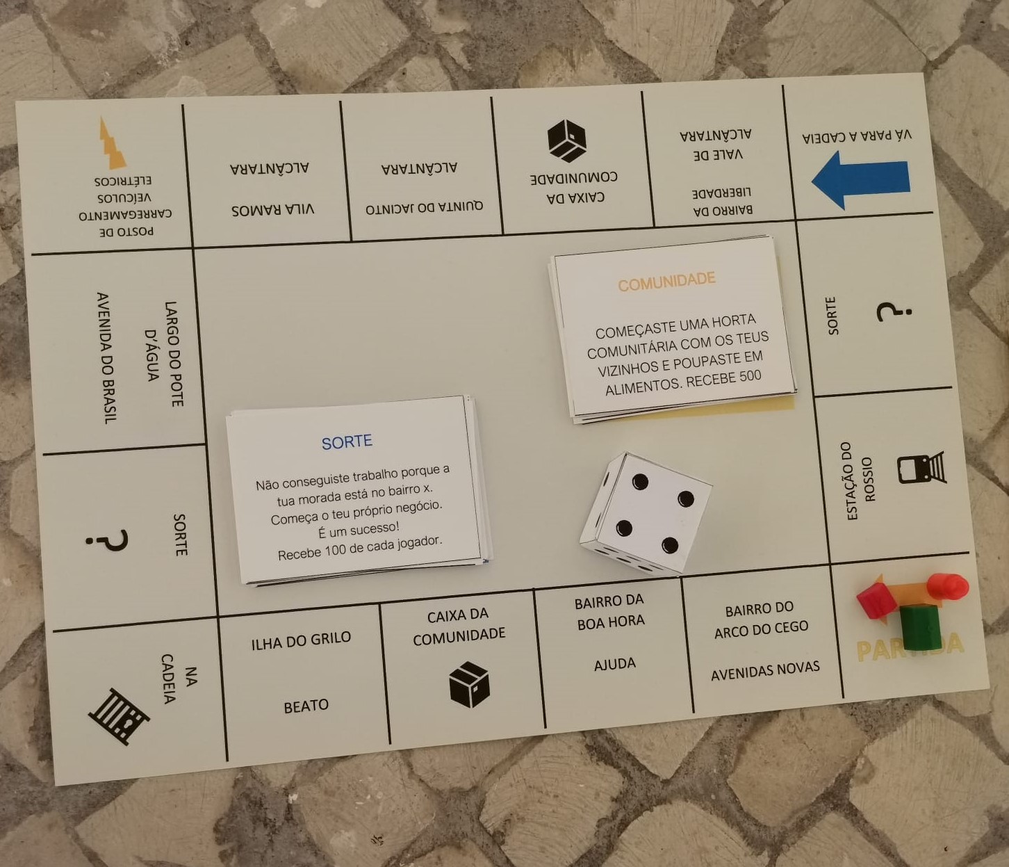 Um tabuleiro de monopólio com referência a várias questões associadas às dificuldades em encontrar uma casa.
